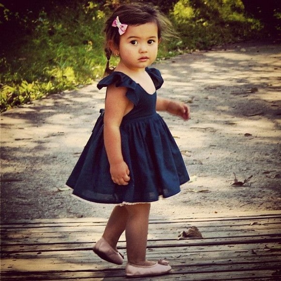 Lacey Lane | Navy Fairy Flutter Sleeve Dress | 4 - Picture 2 of 14